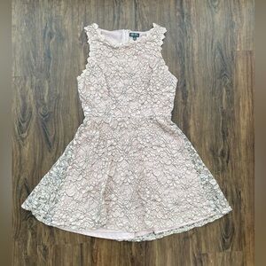Lily Rose Pink Floral Lace Mini Dress